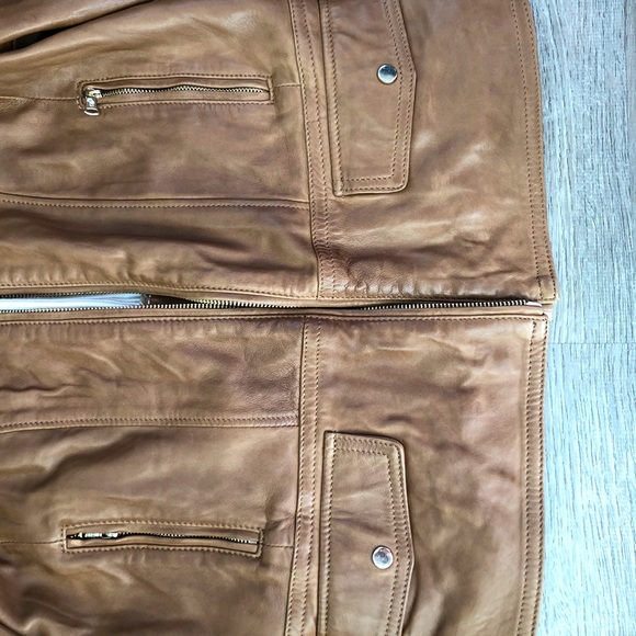 Massimo Dutti Brown Leather Jacket - Picture 3 of 5